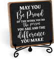 Inspirational Office Sign, Coworker Appreciation Gifts, Going Away Gifts for Women Men, Office Table Desk Cubicles Accessories Decorations, May You Be Proud of The Work You Do Plaque
