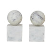 Creative Co-Op 2-Piece Marble Geometric Bookends, White