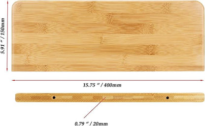 JOIKIT 4 PCS 16 Inch Bamboo Floating Shelves Wall Mounted, Bamboo Wall Shelf, Decorative Floating Shelf for Bedroom, Kitchen, Bathroom, Living Room
