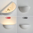 Repaintable Hardwired Wall Sconce, Minimalist Half-Sphere Gypsum Wall Light Fixture, Pure White Wall Mounted Lamp, Classic G9 Bulb Walls Lighting for Bedroom, Living Room, Hallway Decor