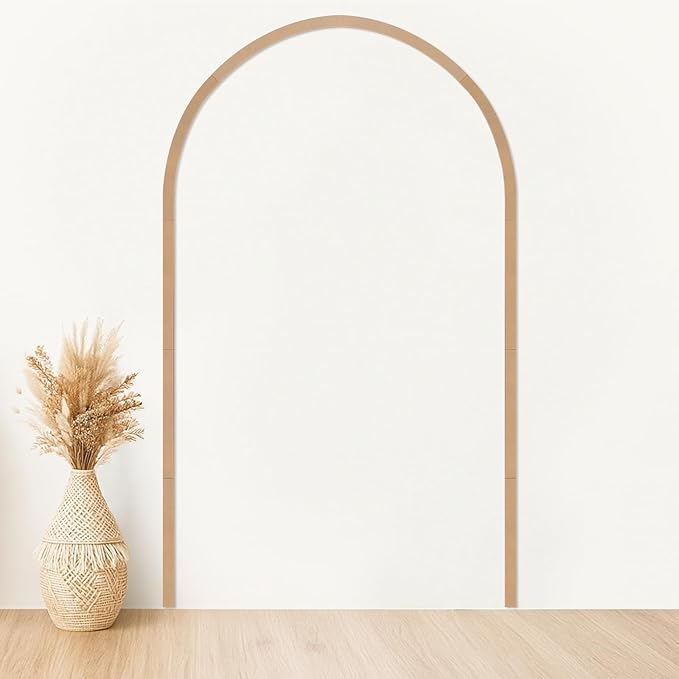Novabright Unfinished Arch Decorative Wood Trim Pre-Cut Wood Molding Cute DIY Moulding Trim Decorative Wainscoting Panel for Home Wall Cabinet Shelf Window Door, 60 x 36 Inch