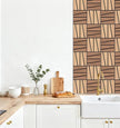 WoveN SounD Artisan Acoustic Wall Panels, 16 Pack 12x12 Inch, Wood Veneer Carved Sound Proof Wall Decor, Self-Adhesive for Home, Studio, Office & Focus Zones, Cut Prism, Natural Oak
