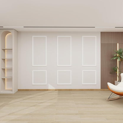 Peel and Stick Wall Molding Kit, Accent Wall Panels for Interior Wall Decor with Double-Sided Tape, 3 Set Pre-Cut PS Wainscoting Panels (54 * 24 in)