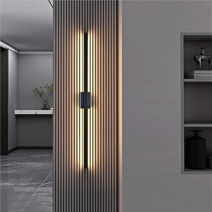 Black Linear Wall Sconce Minimalist Hardwired Indoor Wall Light Fixture for Hallway Living Room Bedroom Modern Decorative Lighting(Black,80cm)