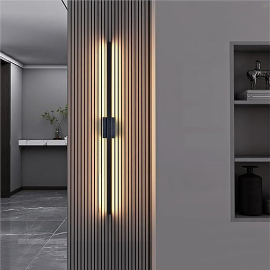 Black Linear Wall Sconce Minimalist Hardwired Indoor Wall Light Fixture for Hallway Living Room Bedroom Modern Decorative Lighting(Black,100cm)