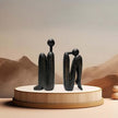 Thinker Decorative Bookends, Book Stopper Holder Nonskid, Book Ends for Shelves Living Room Office Home Decor, 1Pair/2Piece 9''
