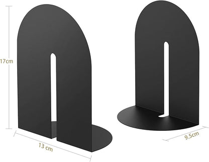 Runway Bookends for Books,1 Pair Metal Book Holders for Office Shelves Adults & Kids Gift(Black)