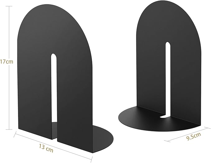 Runway Bookends for Books,1 Pair Metal Book Holders for Office Shelves Adults & Kids Gift(Black)