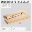 Homeforia 20 inch Natural Floating Shelf, High End Solid Real Wood 20inch Small Floating Shelves for Wall Mounted, Natural Wooden Floating Shelves, Heavy Duty Bracket, 20 X 6.5 X 1.75 in, Set of 3