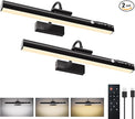 15.7'' Picture Lights for Wall with Motion Sensor, 9000mAh Rechargeable Battery Operated Poster Lights for Paintings, Portraits, Wall Decor, Black(2pcs)