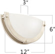 CLOUDY BAY 12-inch CRI90+15W 3000K/4000K/5000K Color Temperature Adjustable Dimmable LED Wall Sconce, ETL Listed LED Half Moon Wall Fixture, Brushed Nickel