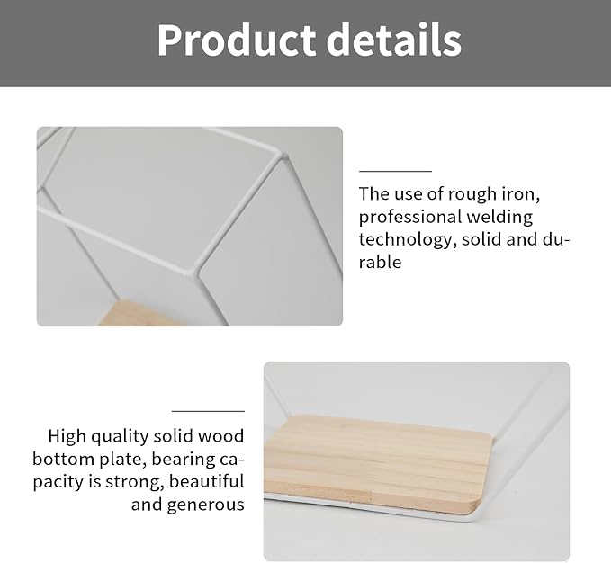 Modern Metal White Hexagonal Floating Shelves - Set of 3, Wood Partition Shelves for Bedroom, Living Room, Kitchen, Office, Plants and Art