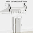 Love-KANKEI Floating Shelves for Coffee Bar,Bathroom Shelves with Wood Bar, Wall Shelves with 8 Hooks for Kitchen, 17.3 Inch Storage Shelves Set of 2 for Bedroom,Living Room，White