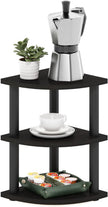 Furinno Turn-N-Tube Kitchen Countertop Organizer, 3-Tier Corner Countertop Organizer Shelf, Corner Shelf, for Kitchen, Pantry, Organizers and Storage, Espresso