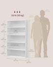 VASAGLE Custos Collection - Bookshelf, 5-Tier Bookcase, Book Shelf, Open Storage Shelf, 9.4 x 30 x 52.8 Inches, for Living Room, Home Office, Dinning Room, Cloud White ULBC175T14