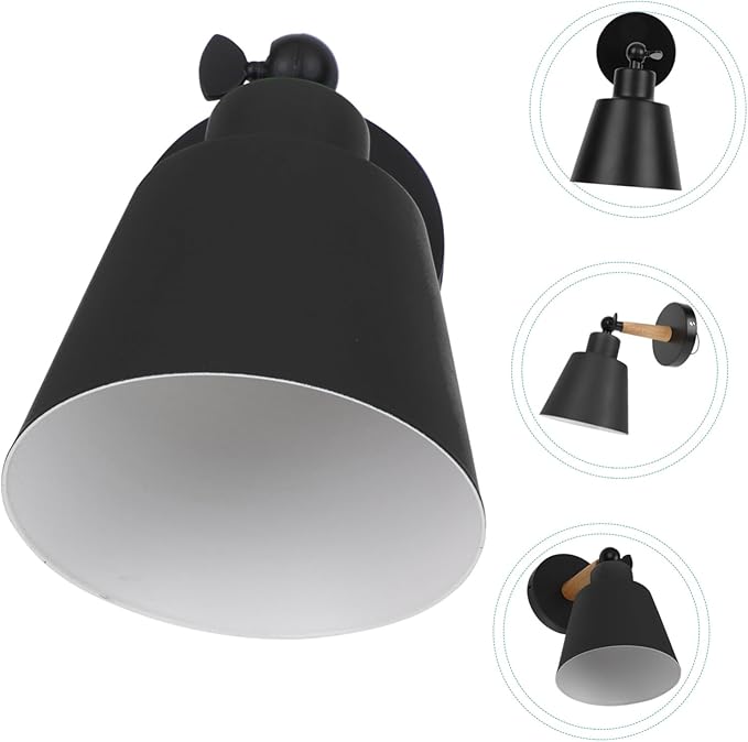 Garneck Chic Modern Wall Light Indoor Wall Lamp Simple Sconce for Bedroom Corridor Living Room Easy to Install Black Nordic Style Decorative Fixture