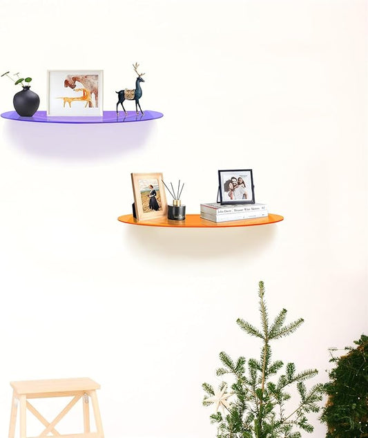 SetGame 2-Pack 24 Inch Acrylic Wall Shelves Wall Decor Wall Mounted, Floating Bookshelves Wall Ledge Shelf, Acrylic Shelves for for Action Figures Display, Room Décor, Space Saving, Items Organizer