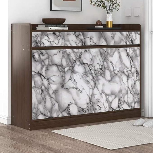 Yancorp White and Black Contact Paper Removable Countertops Black and White Marble Wallpaper Self-Adhesive Peel and Stick Backsplash Vinyl Kitchen(White Black, 11.8"x120")