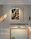 GOVSSING Picture Lights for Wall - 4000mAh Rechargeable Battery Wireless Picture Light with Remote, 3 Color Temps & Brightness Adjustable, 15.7” Rotatable Art Light, Memory & Timer Functions, Black