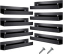 Blulu 8 Packs 14 Inch Acrylic Floating Shelf Wall Mounted Invisible Acrylic Shelf Ledge Floating Bookshelf for Living Room Office Bedroom Bathroom Kitchen Decoration Space Save (Black)