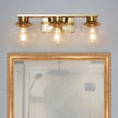 3-Light Brushed Brass Bathroom Vanity Lights, Gold Bathroom Light Fixtures Over Mirror with Globe Glass Shade, 22in Modern Wall Sconces for Bath Mirror Bedroom Hallway, E26 Base (Bulbs Not Included)