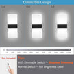 Lightess Modern Wall Sconces Set of Two Indoor LED Wall Mounted Lamp Hardwired Wall Lamp 12W for Bedroom Living Room Hallway, Cool White