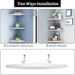 4 Pcs Floating Corner Shelf with Mounting Accessories, Wooden Round Corner Wall Shelves, Wall Mounted Corner Storage Shelf for Bathroom, Bedroom, Living Room (White)