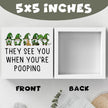 St Patricks Day Decor Funny Bathroom Shamrock Decor Green Gnome Would Poop Here Again Wood Sign Funny Home Tabletop Shelf Desk Decor 5 X 5 Inches