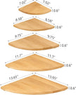 Oak Corner Shelf 10 inches Natural Wood Floating Corner Shelves Round End Wall Mounted Display Shelf Corner Plant Stand for Bathroom Kitchen Bedroom Livingroom Floating Shelves