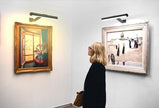 Picture Light 2pack 13inch with Remote Control,Rechargeable Battery Painting Light for Art Display,Led Accent Art Light for Wall Gallery Pictures Painting Dartboard Full Metal Dimmable