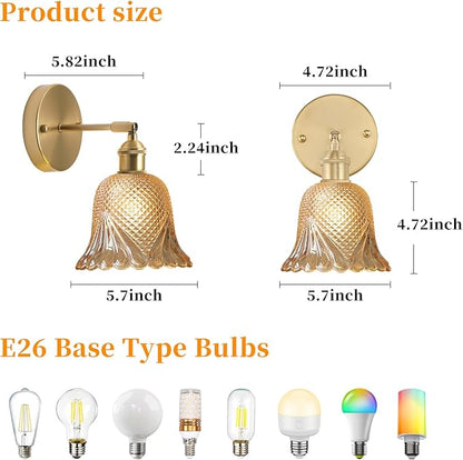 GEEZO Vintage Battery Operated Wall Sconce, with Rechargeable Battery Powered Wall Light with Remote Control for Bedside Bedroom