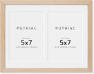 puthiac 8.5x11 Solid Oak Wood Picture Frame, Fits 2Pcs 5x7 with Mat or 8.5x11 Without Mat, Wall or Tabletop Display with Stand, Vertical or Horizontal, Plexi Front, 1 Pack, Natural Oak