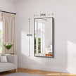 Koonmi Black Framed Bathroom Mirror - Shatterproof 24