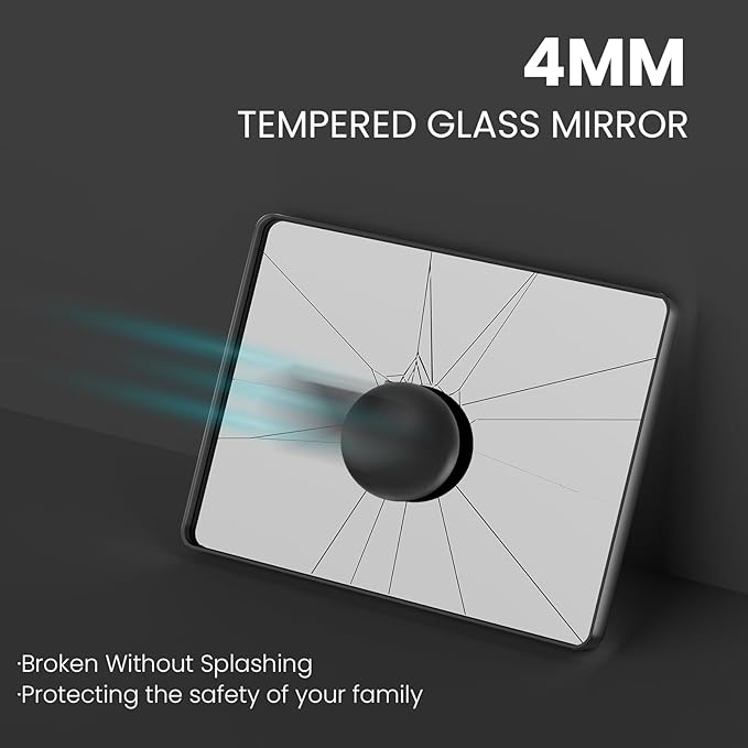 Brushed Nickel Bathroom Mirror 60x40 Inch, Brushed Silver Metal Frame Mirror Wall Mounted, Rounded Rectangle Bathroom Vanity Mirror, Tempered Glass, Anti-Rust, Horizontal/Vertical