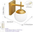 Ralbay Gold Wall Sconce, Mid Century Modern Gold Wall Light Fixtures Milky Glass Indoor Wall Lamp for Home Decor Bathroom Kitchen Living Room Vanity Hallway, Gold 1 Light (Exclude Bulb)