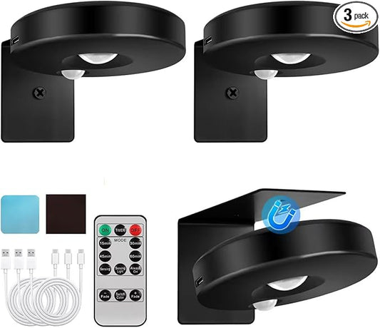 3pack Battery Picture Lights for Wall ,Painting Light Rechargeable with Remote&Motion Sensor 2in1,Wireless Display Art Light Dimmable,Led Accent Wall Light Highlight Picture with 3 CCT for Gallery