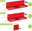 Magnetic Spice Rack For Refrigerator, Space Saving Magnetic Shelf For Fridge Red 4 Pack With Magnetic Paper Towel Holder