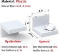 9-Pack Floating Shelves by RicherHouse, Plastic Display Ledges for Tiny Decor, Small Wall Shelf with 2 Types of Installation - White 4 inch D x 3.3 inch W x 3 inch H