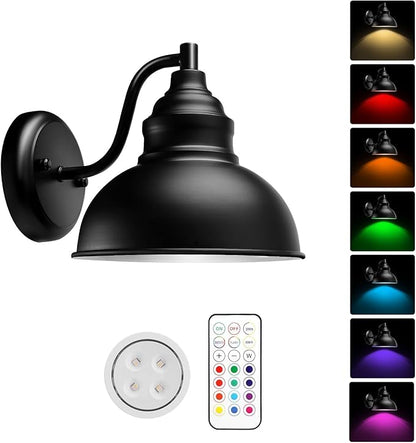 Wall Sconces Battery Operated – Rechargeable Wall Lights with Remote Control Dimmable Auto Timer–13 Colorfuls Changeable to Elegant Touch Wall Lamp for Bedrooms Living Rooms Game Rooms Hallways