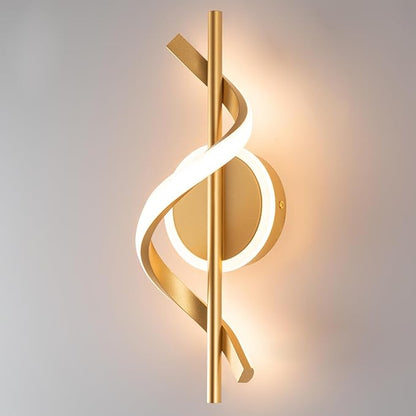 LED Wall Sconces Indoor, 12W LED Wall Mount Lights, Modern Spiral Wall Lamp, 3000K Wall Light Fixture for Stairs, Living Room, Bedroom, Aisle, Hallway (Warm White, Gold)