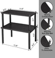 Cabinet Organizer Shelf(Set of 2),Kitchen Counter Shelves,Bamboo Spice Rack Countertop and Cabinet,Stackable Expandable,Medium(Black)