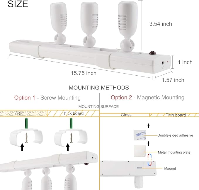 HONWELL Track Lighting LED Spotlights with 3 Rotatable Lights Heads, Under Cabinet Counter Lighting Plug in Accent Lights Remote Controlled Ceiling Track Light for Wall Picture Artwork Display
