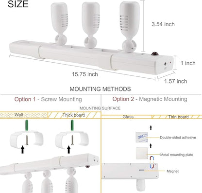HONWELL Track Lighting LED Spotlights with 3 Rotatable Lights Heads, Under Cabinet Counter Lighting Plug in Accent Lights Remote Controlled Ceiling Track Light for Wall Picture Artwork Display