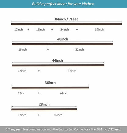 Under Cabinet Lighting Plug in, 16 Inch 4 Pcs, Linkable AC120V 3CCT 3000K/4000K/5000K Ultra Slim, LED Under Cabinet Lights for Counter Light, Kitchen, Shelf, Sink, Workshop, Desk, Bronze