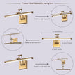 Hard-Wired Picture Light Dimmable LED Picture Lights for Paintings 15.7 Inch Brass Metal Body Wall Pictures with Adjustable Gold Swing Arm Art Display Lamps 7W 3000K Warm White Book Light