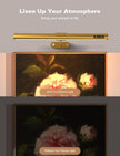 GOVSSING Picture Lights for Wall - 4000mAh Rechargeable Battery Wireless Picture Light with Remote, 3 Color Temps & Dimmable, 15.7” Rotatable Art Light, Memory & Timer Functions, Gold