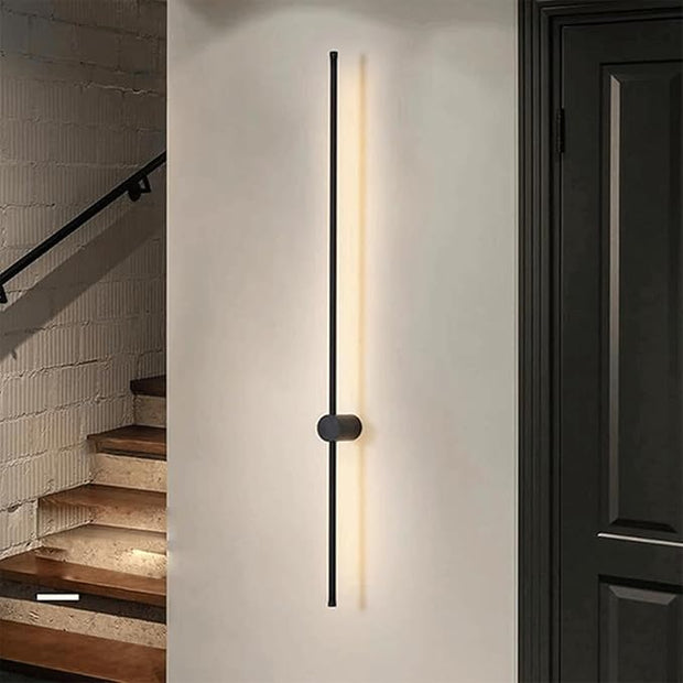 Minimalist Black LED Wall Light - 3-Color Adjustable Sconce for Bedroom & Living Room - 350° Rotatable Aluminium Design (100cm)(Black,100cm)