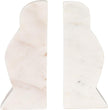 Creative Co-Op Decorative Marble Wave Bookends, Mottled White