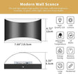 TingMiao Black Modern LED Wall Sconce, Hardwired Wall Sconces Set of 2, 3 Colors Indoor Wall Lamp, 10W Up and Down Aluminum Wall Mount Light for Bedroom Living Room Hallway Corridor (Black, 2 Pack)