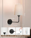 Wireless Wall Sconces Set of 2 Battery Operated, Black Wall Light Rechargeable with 5200mAh RGB Dimmable Flash Mode Led Bulb and Remote Timer, Cordless Wall Lamp Decor for Bedroom Living Room Hallway